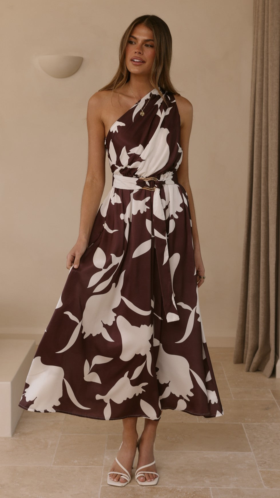 Hadas Maxi Dress - Chocolate/White Print