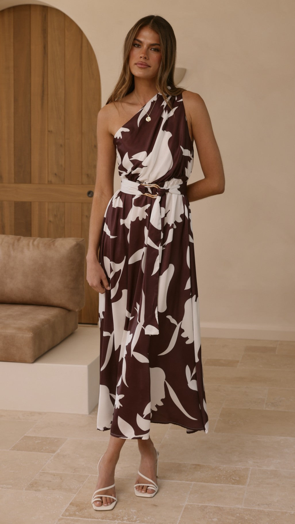 Hadas Maxi Dress - Chocolate/White Print
