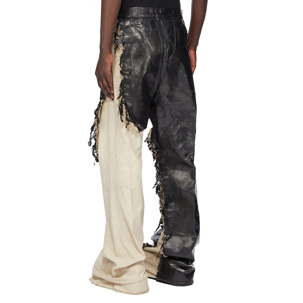 Rick Owens Waxed Colorblock Wide-leg Pants #334947