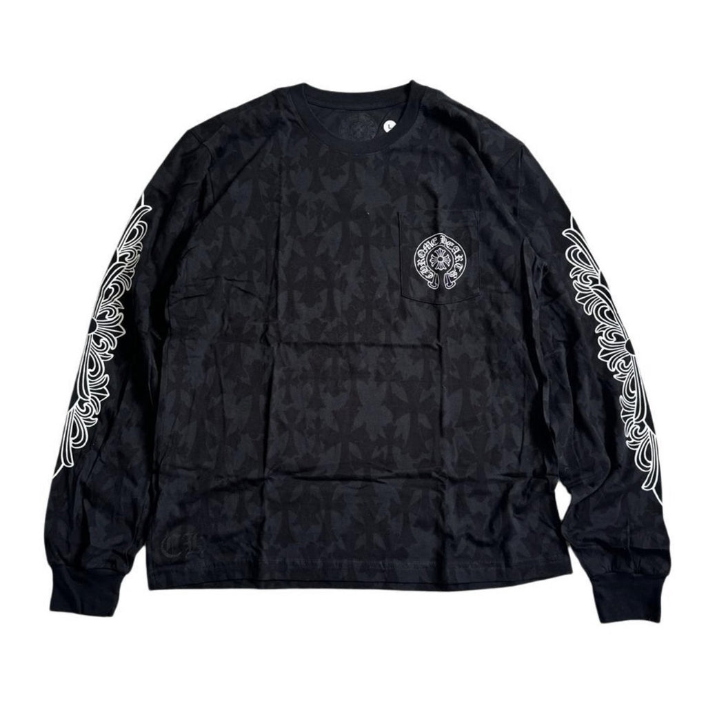 Chrome Hearts Men's Summer Logo Printed Round Neck Short Sleeve T-Shirt Pullover Long Sleeve T-Shirt #99423