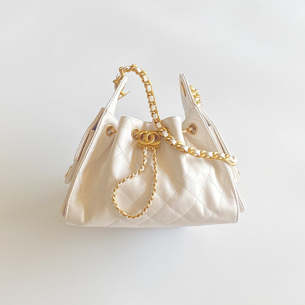 Chanel 25 Mini handbag Metallic Grained Calfskin #333968