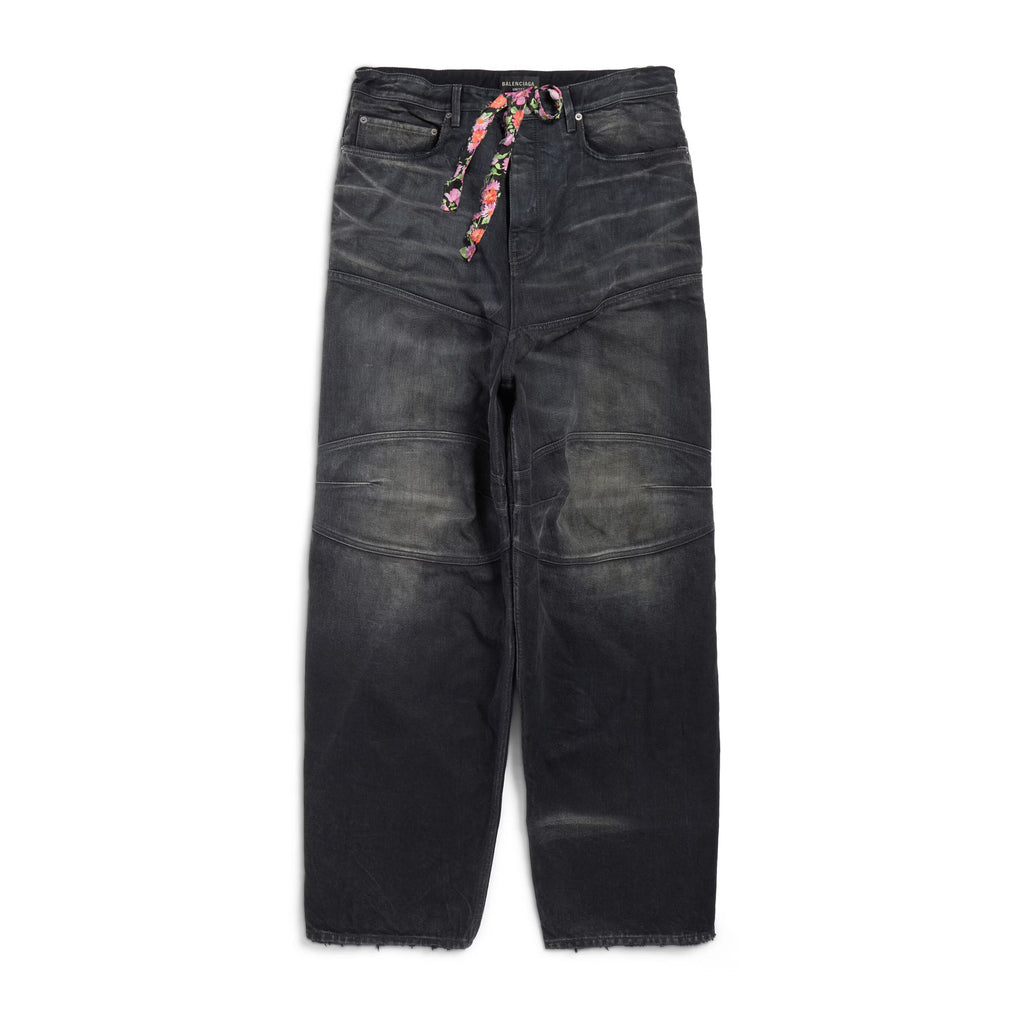 Balenciaga Men's Drawstring Loose Jeans Four Seasons Cotton Solid Color Casual Pants Ngvp #1513
