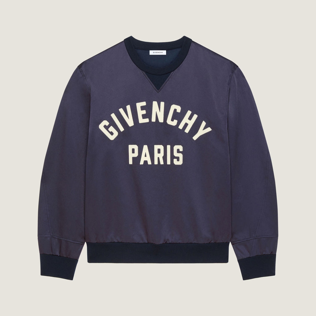 Givenchy Paris LOGO Men's Spring/Fall Fashion Casual Crewneck Pullover Solid Color Letter Print Patchwork Embroidered Long Sleeve Sweatshirt #78712
