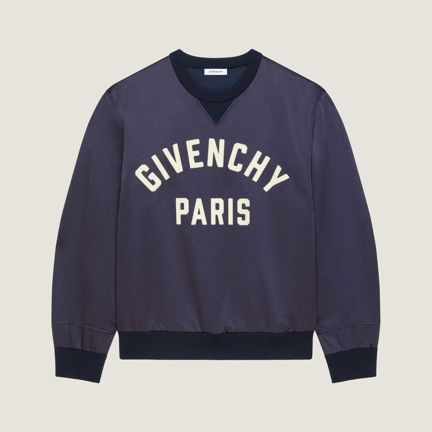 Givenchy Paris LOGO Men's Spring/Fall Fashion Casual Crewneck Pullover Solid Color Letter Print Patchwork Embroidered Long Sleeve Sweatshirt #78712