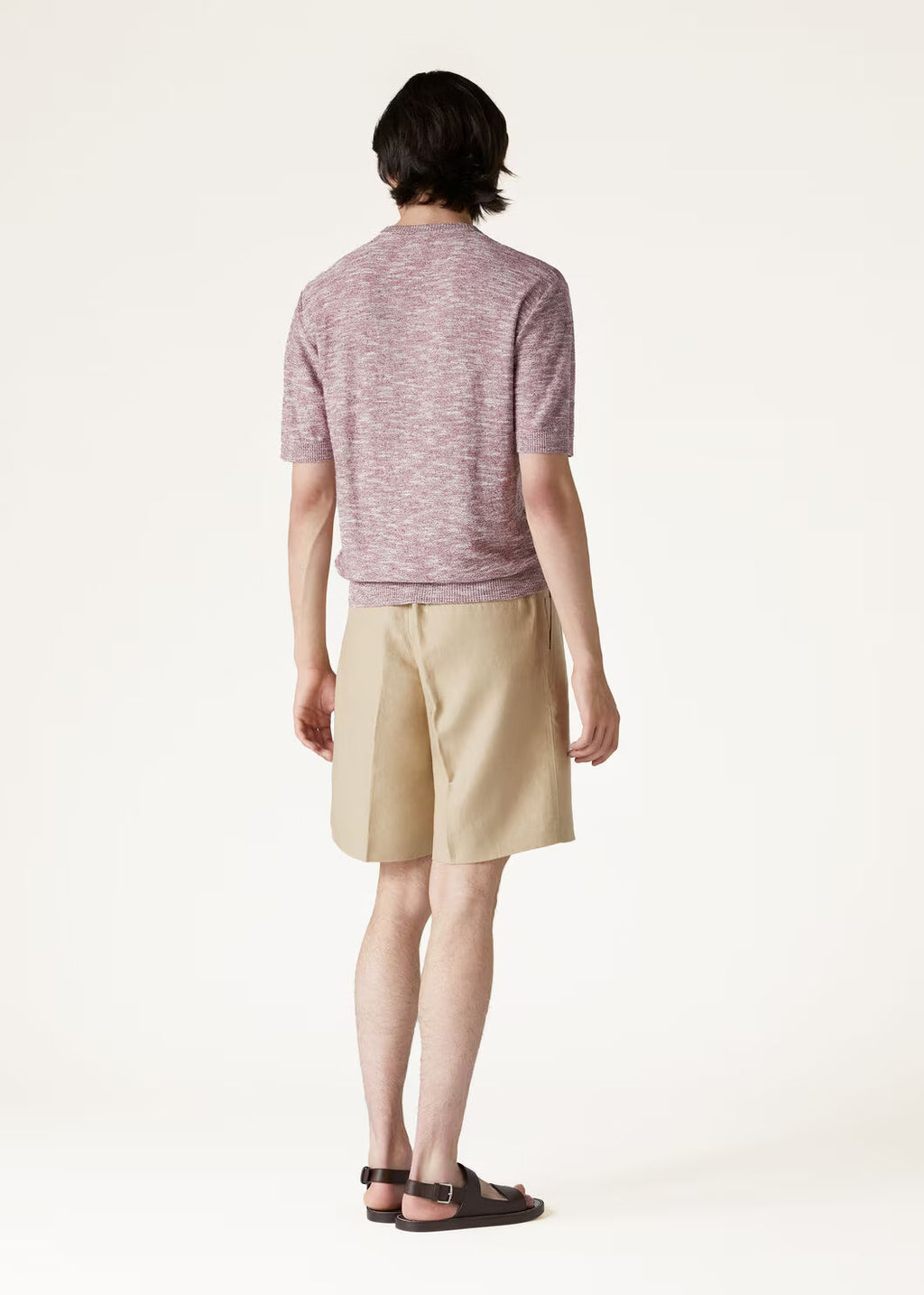 Loro Piana Men's Spring And Autumn Tori Round Neck Casual Linen Silk Knit Short Sleeve Top T-Shirt Ngvp #1774