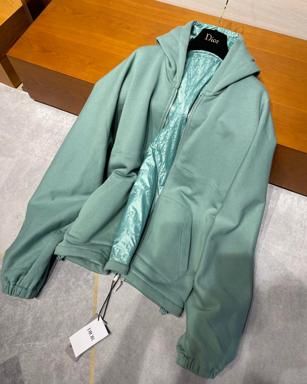 DIOR Men's Spring Autumn Solid Colour Letter Printed Reversible Wearable Zip Hooded Long Sleeve Jacket #76629