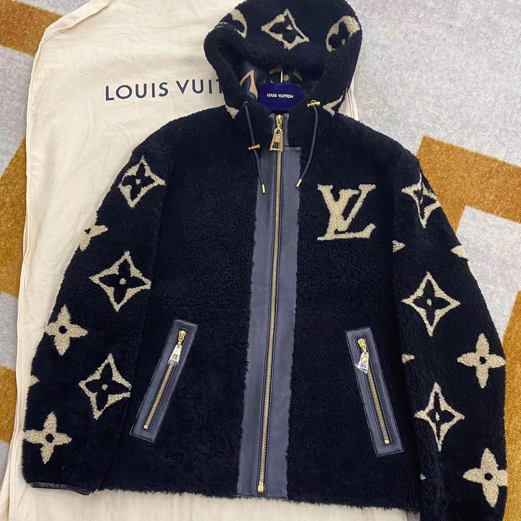 Louis Vuitton 100% Wool jacket leather coat Jacket #59269