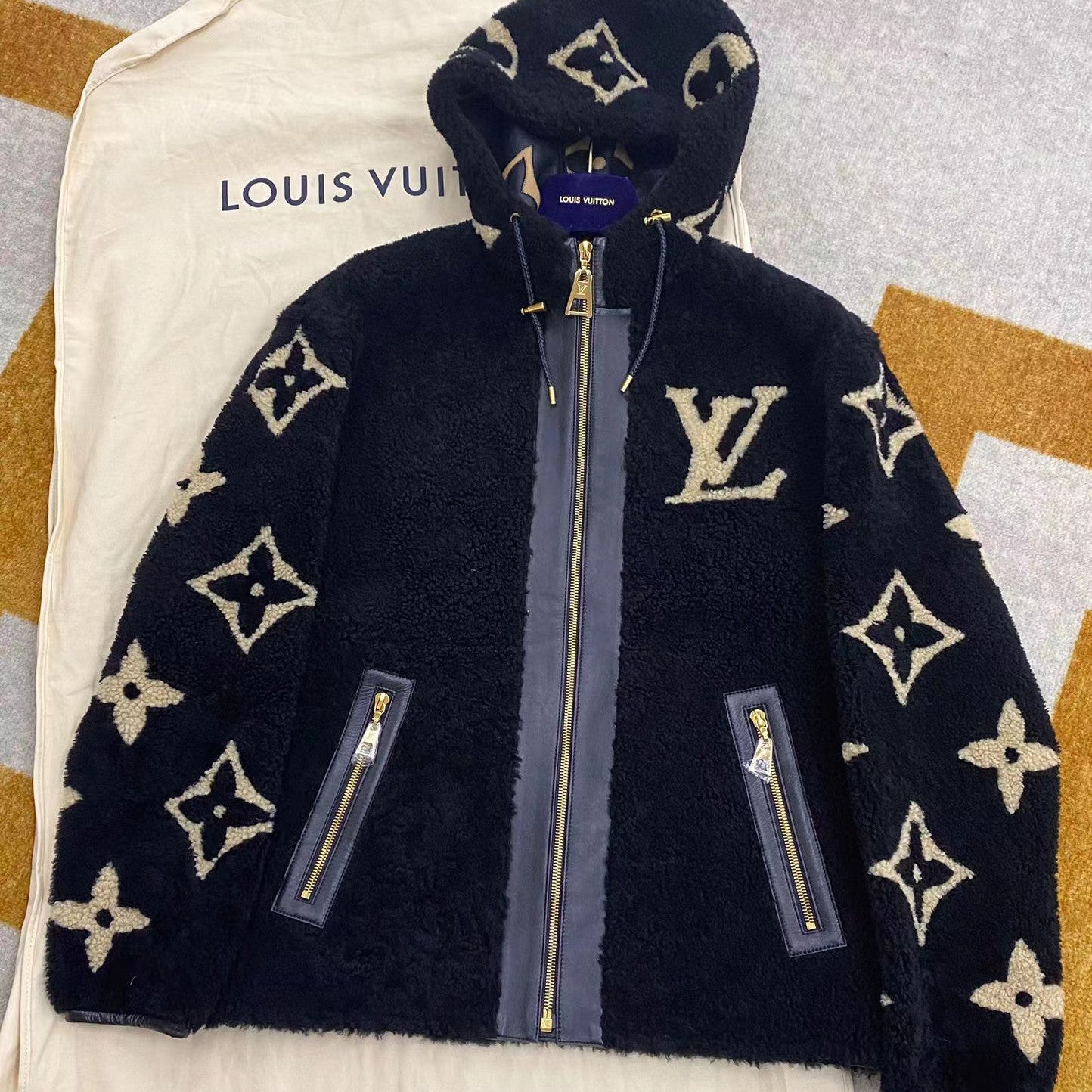 Louis Vuitton 100% Wool jacket leather coat Jacket #59269