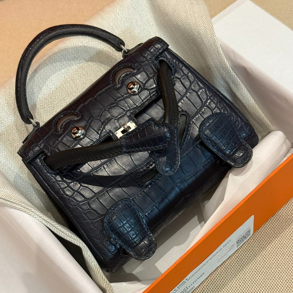 Hermes Kelly Doll Kraft Paper 2H Millennium Doll Top-grain Genuine Imported Alligator Leather Shoulder Crossbody Bag Bags For Other Colours Please Contact Customer Service #195072
