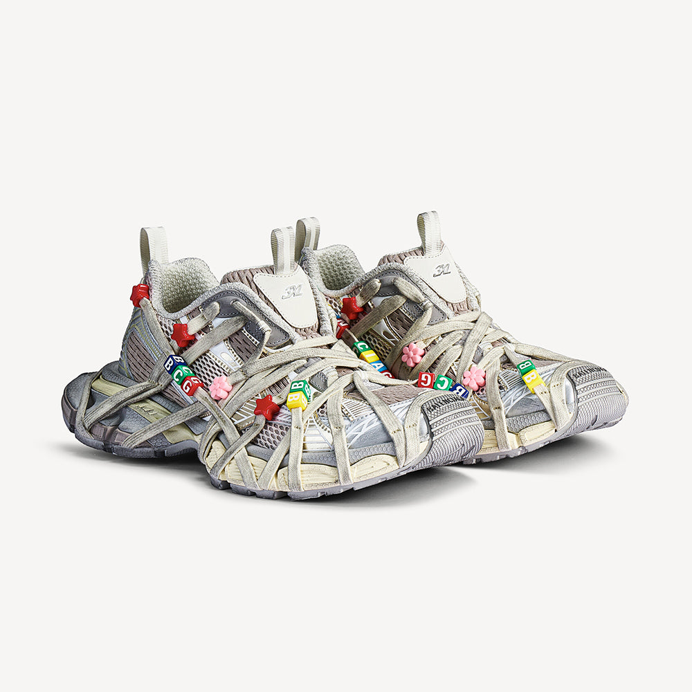Balenciaga Women's 3xl Extreme Lace Sneaker in Eggshell Multicolor #376551