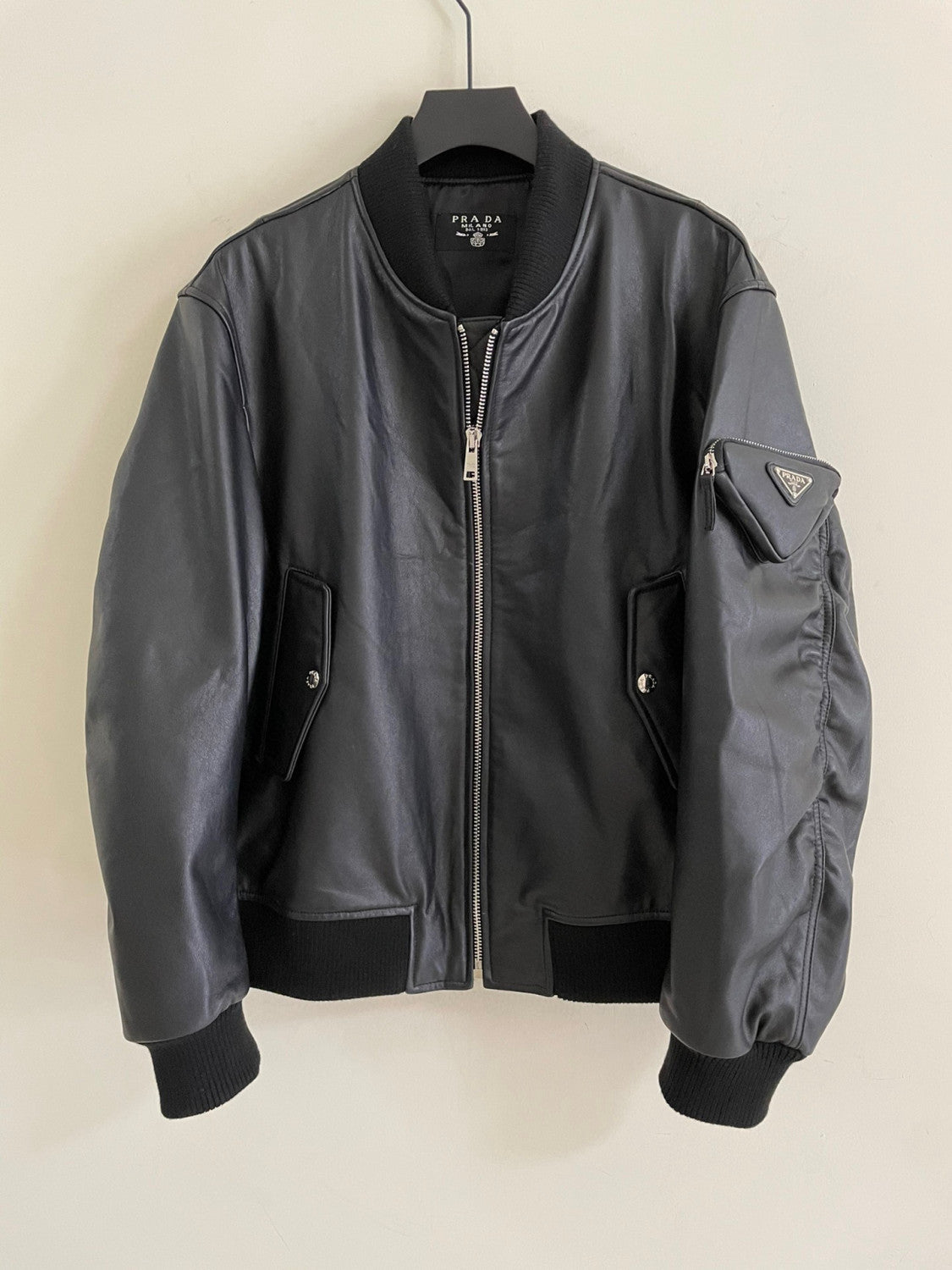 Prada Baseball Jacket Jacket Leather Jacket #21967