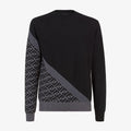 Fendi Men's Spring Autumn FF Classic Twill Jacquard Patchwork Crew Neck Knit Pullover Sweater #97843