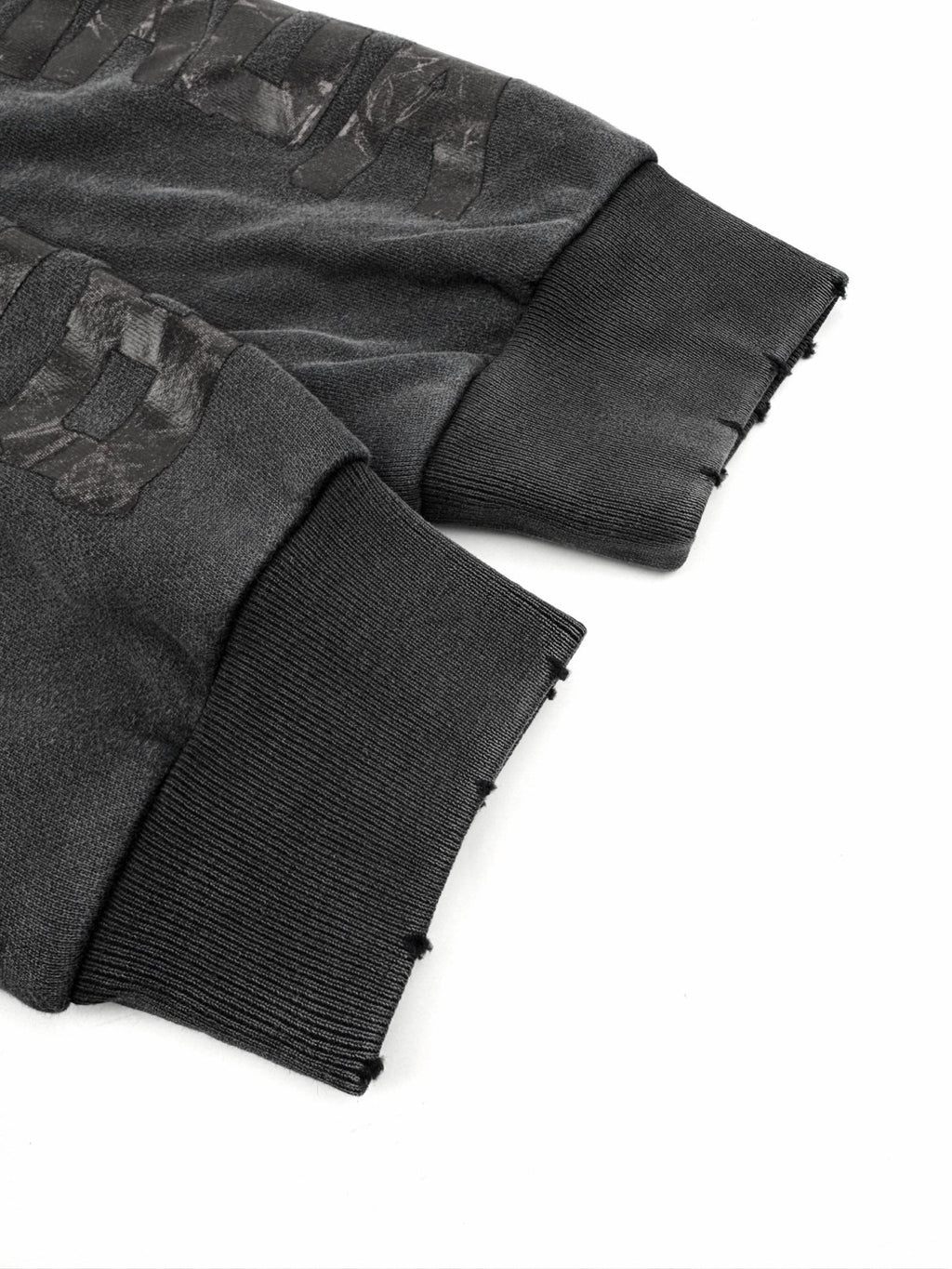 Balenciaga Men's Transparent Tape Ripped Pocket Hoodie in Faded Black #336331