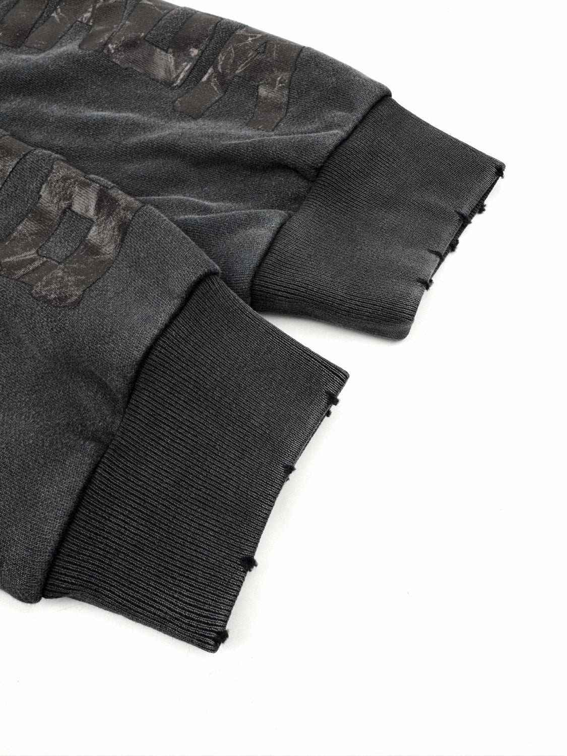 Balenciaga Men's Transparent Tape Ripped Pocket Hoodie in Faded Black #336331