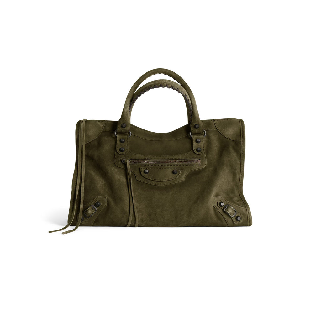 Balenciaga LE CITY Medium Handbag Women's Fashion Luxury Solid-Colour Suede Tote Bag Crossbody Bag Bags 8230582AB2A1143 Ngvp #2434