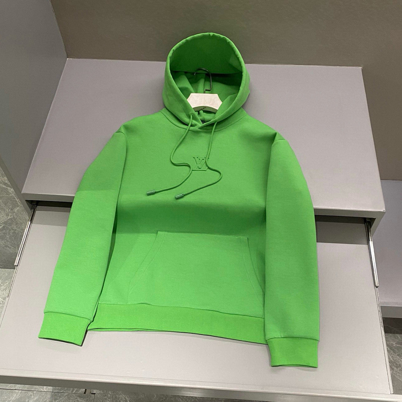 Louis Vuitton Men's Embossed Logo Sport Casual Plain Knit Cotton Hooded Sweatshirt Pullover #97947