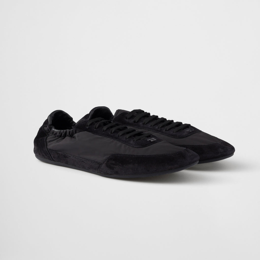 Prada Men's And Women's Spring/fall Fashion Classic Round Toe Lace Up Solid Color Leather Low Top Flat Sneakers Shoes #79215