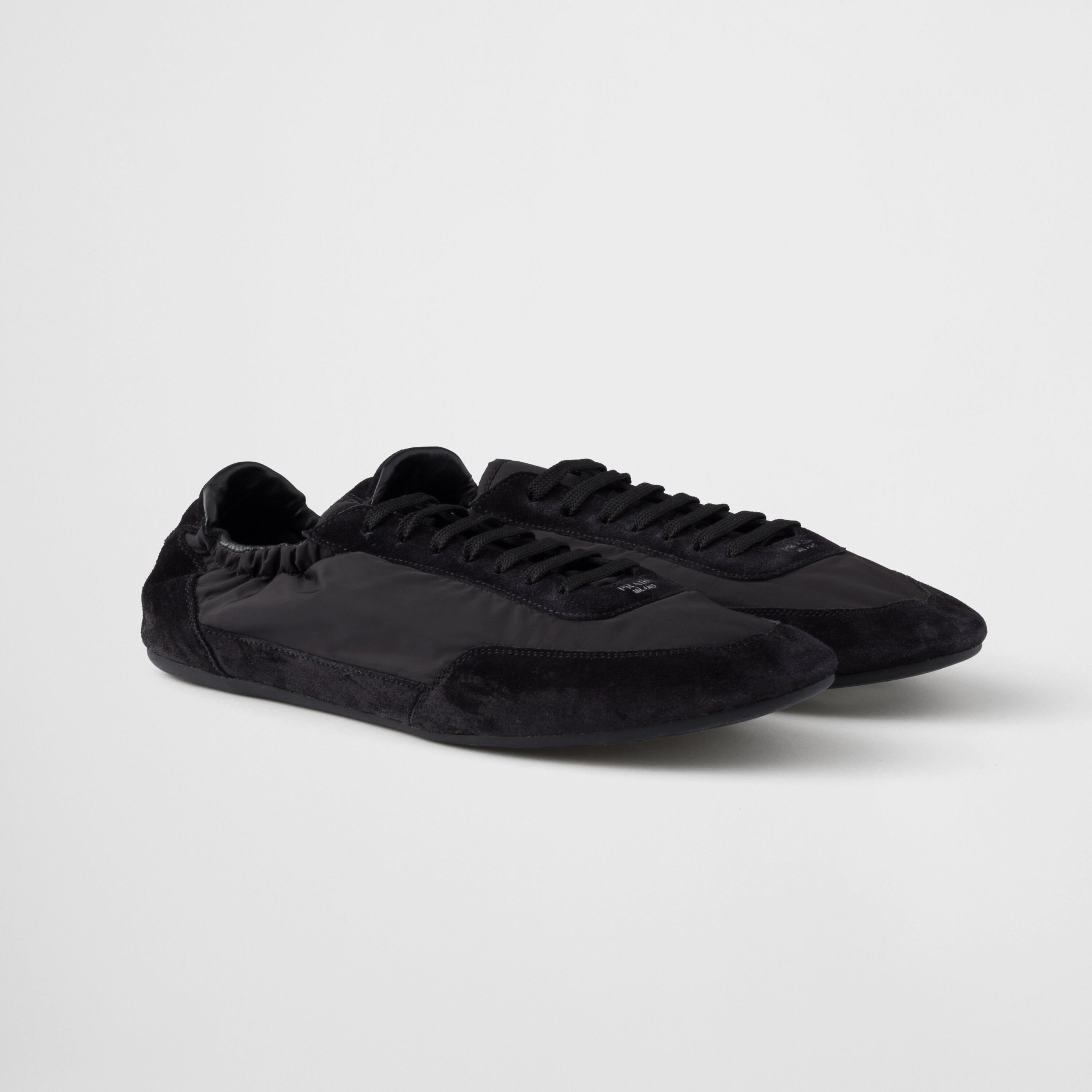 Prada Men's And Women's Spring/fall Fashion Classic Round Toe Lace Up Solid Color Leather Low Top Flat Sneakers Shoes #79215