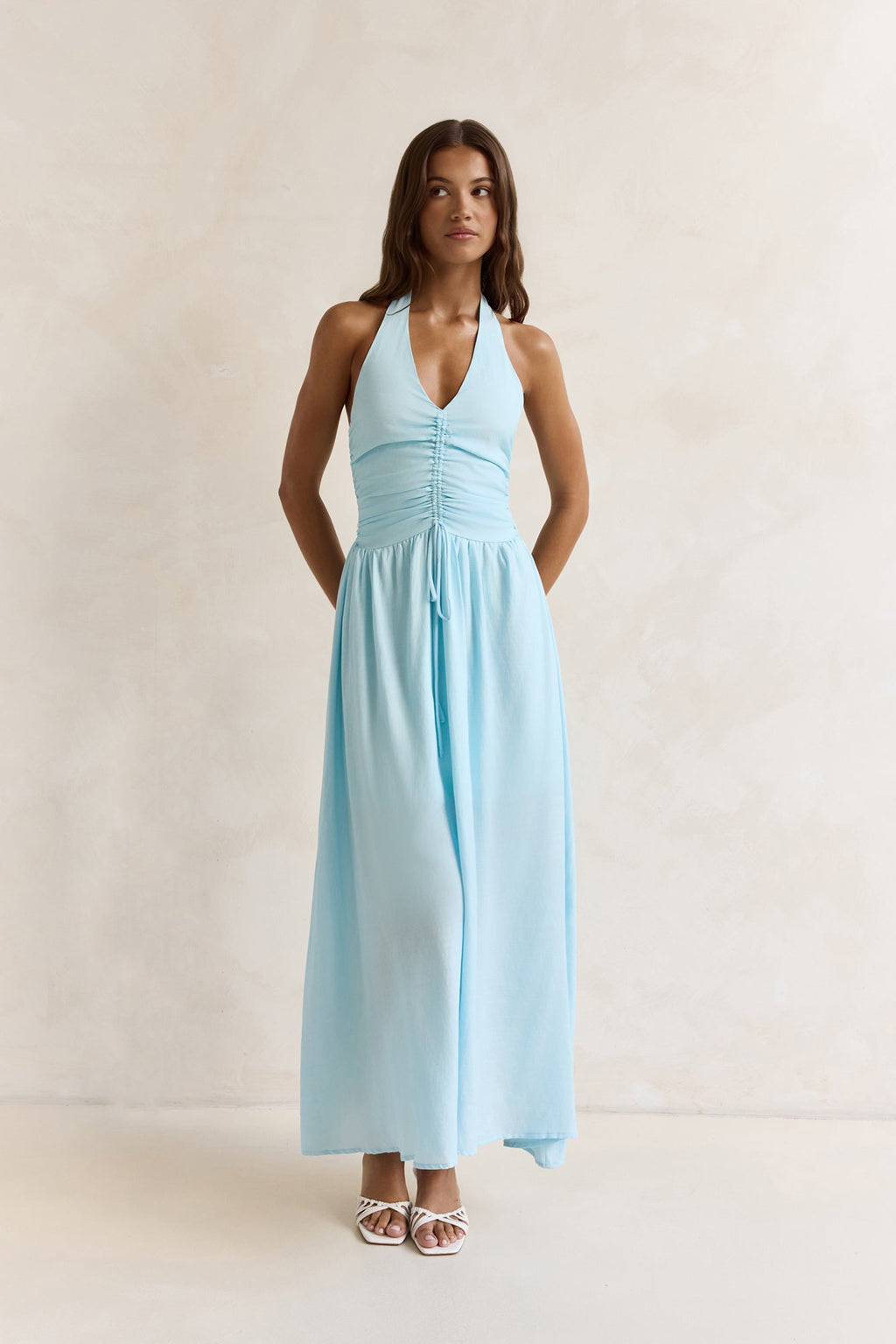 Heart Of Ours Halter Maxi Dress Blue