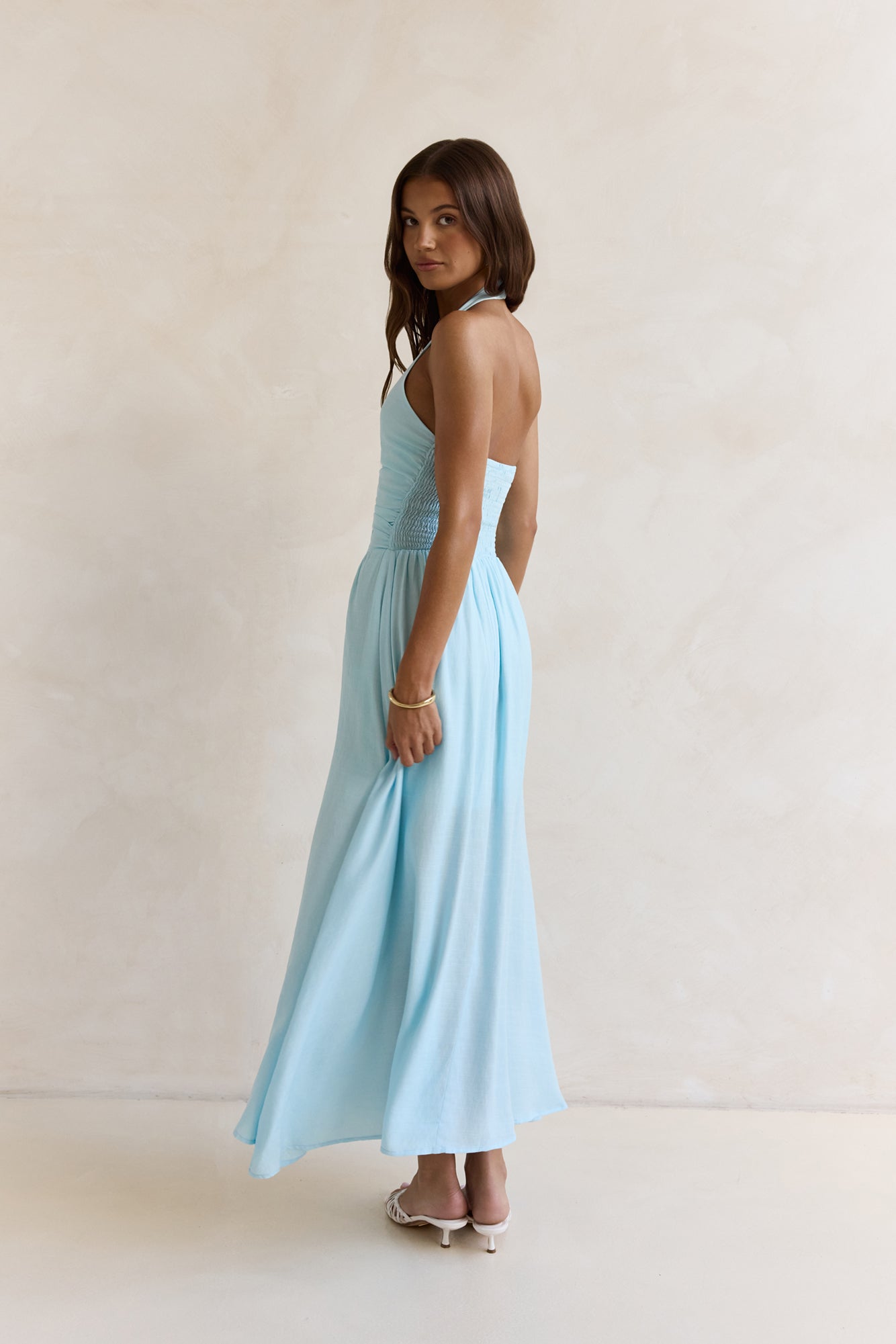 Heart Of Ours Halter Maxi Dress Blue