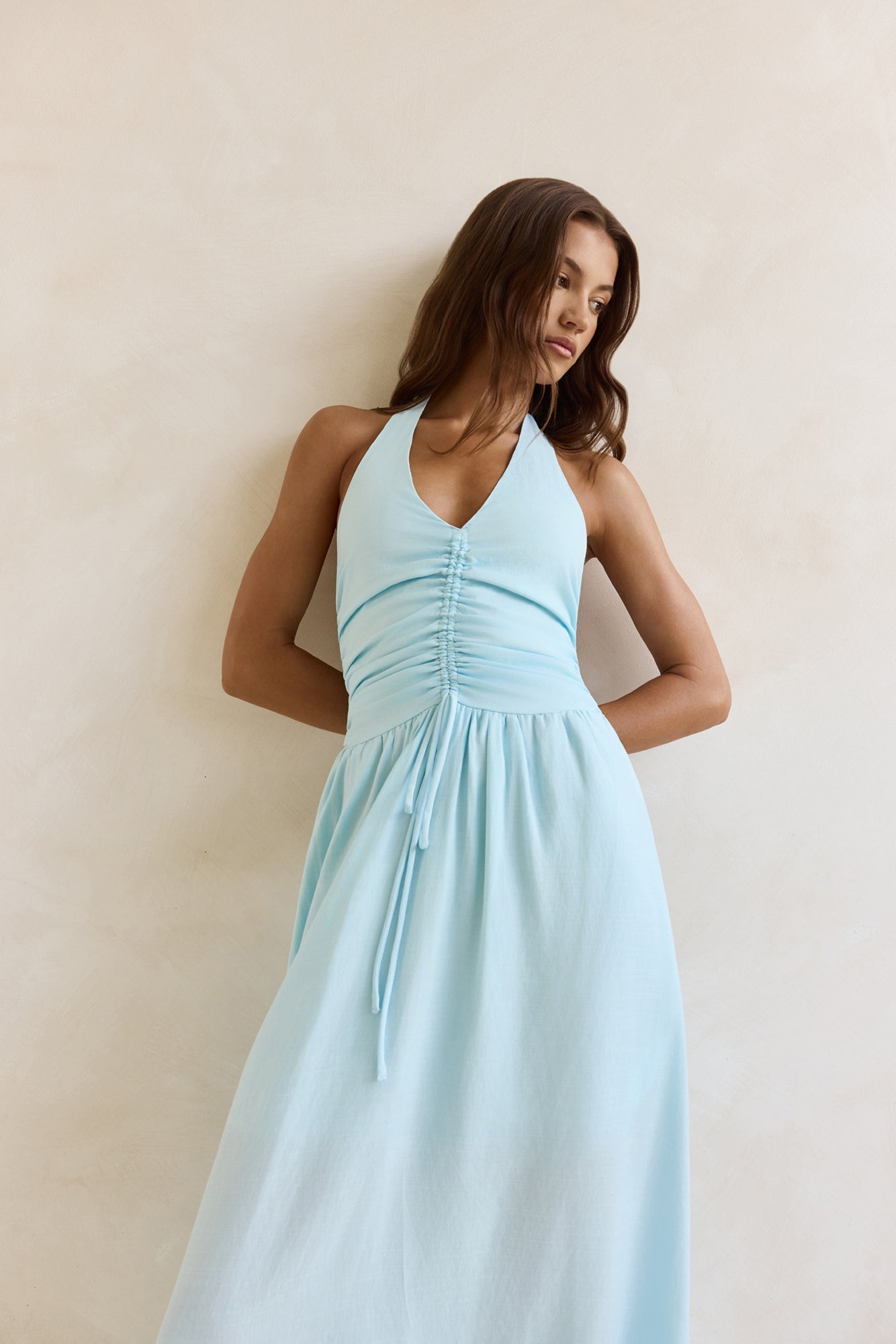 Heart Of Ours Halter Maxi Dress Blue