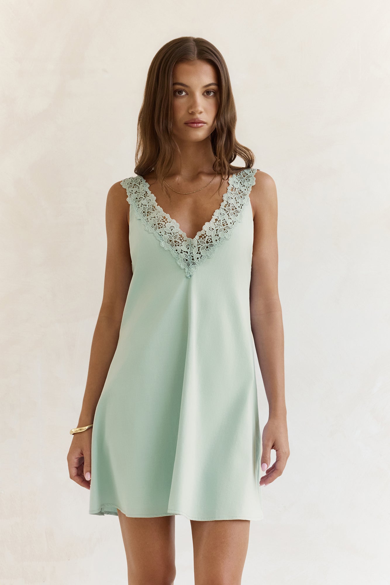 Inner Reflections Mini Dress Sage