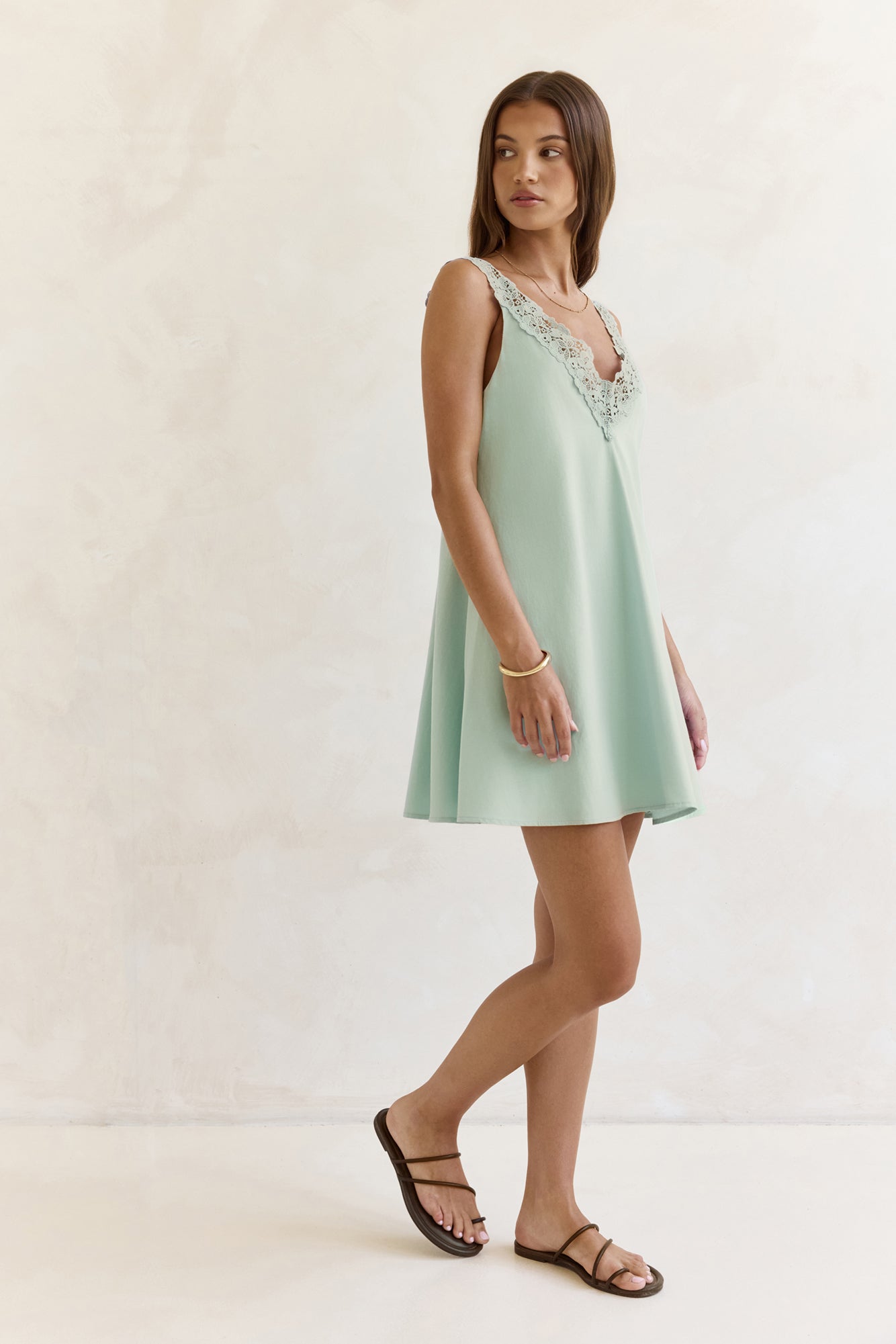 Inner Reflections Mini Dress Sage