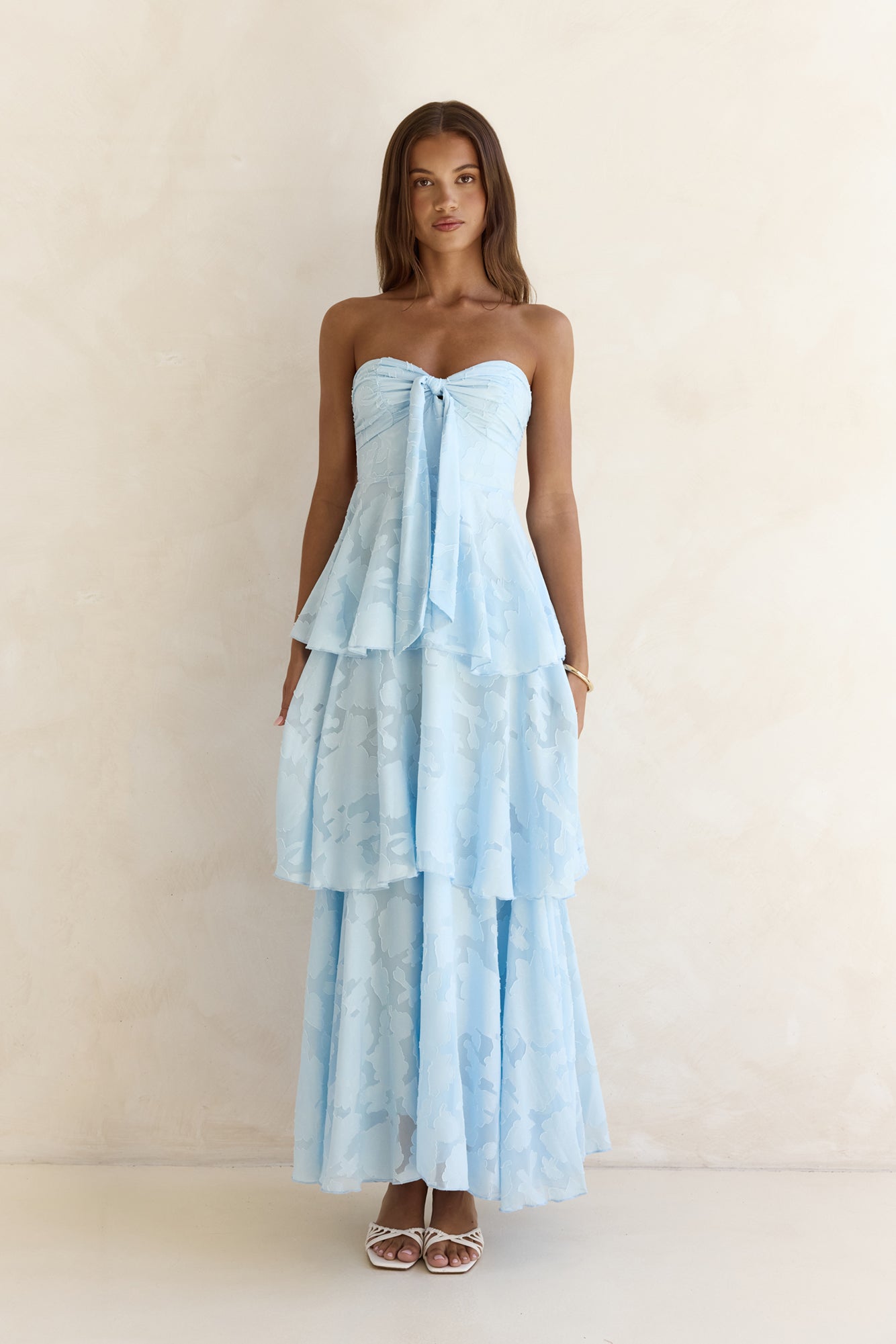 Know Your Heart Strapless Maxi Dress Blue