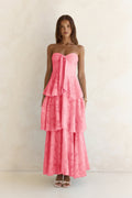 Know Your Heart Strapless Maxi Dress Coral