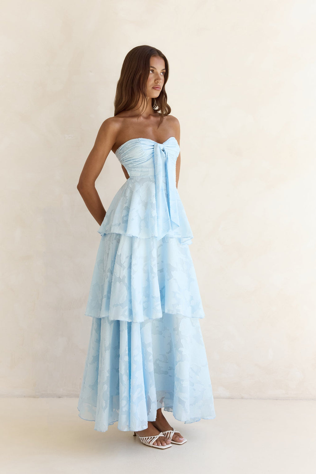 Know Your Heart Strapless Maxi Dress Blue