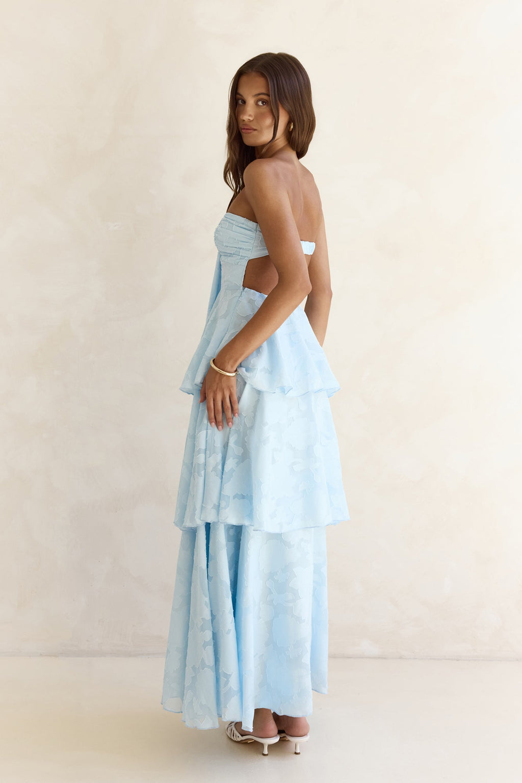 Know Your Heart Strapless Maxi Dress Blue