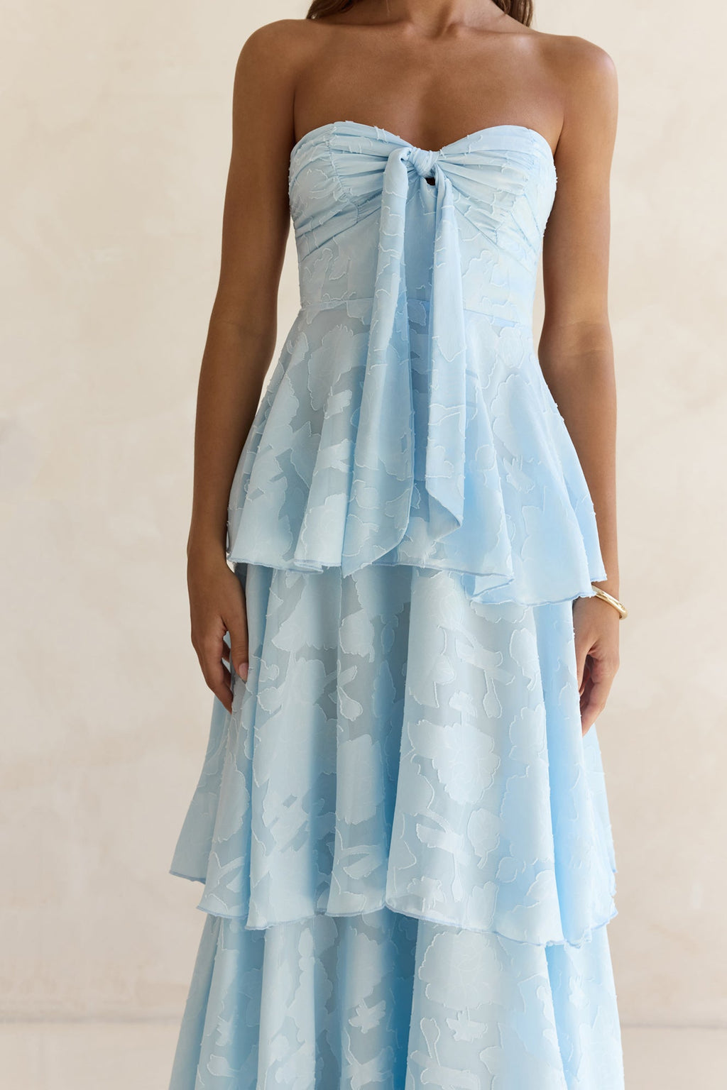 Know Your Heart Strapless Maxi Dress Blue
