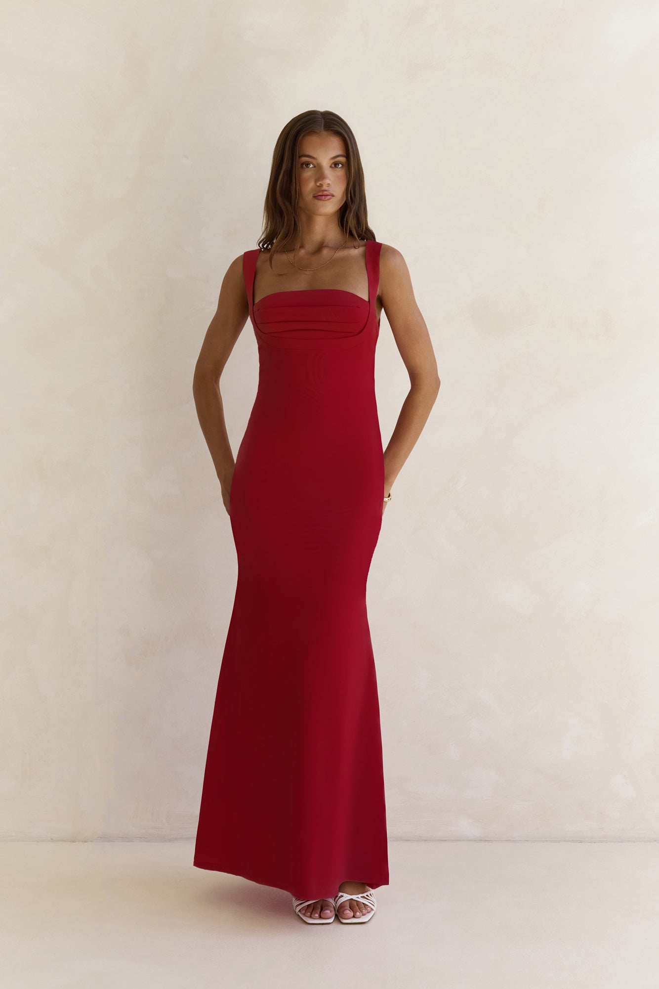 Spring In The Clouds Maxi Dress Burgundy