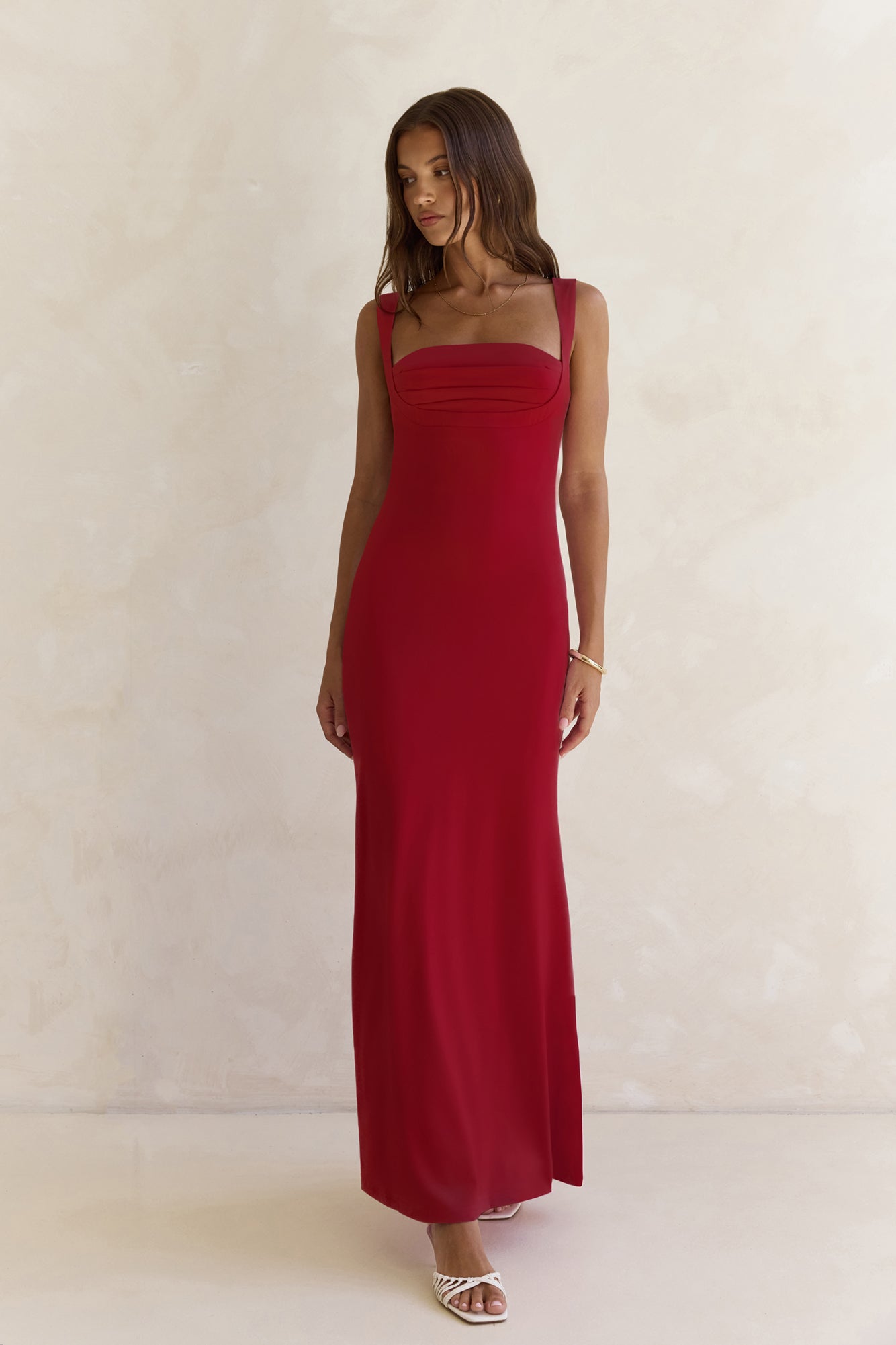 Spring In The Clouds Maxi Dress Burgundy