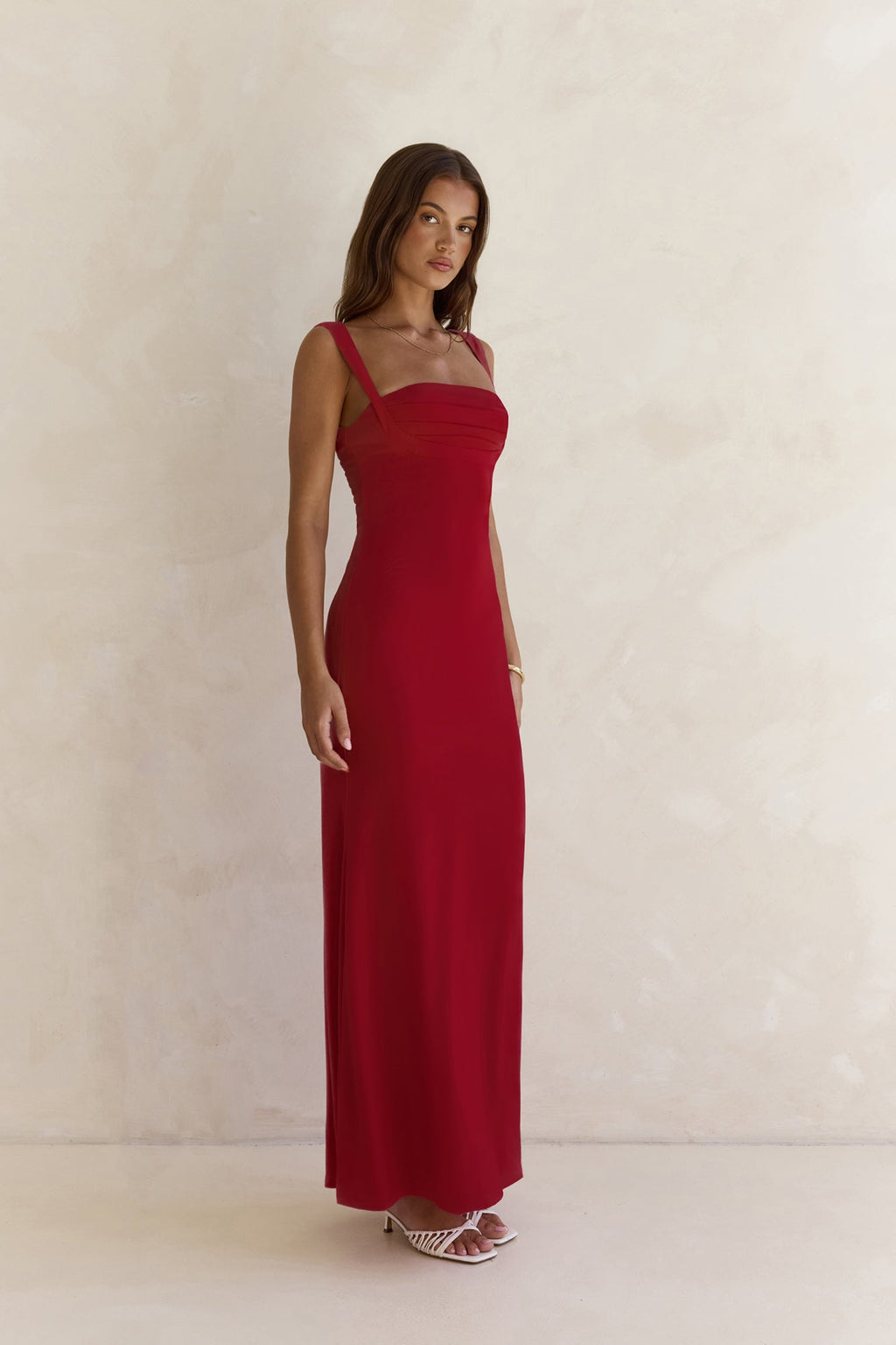 Spring In The Clouds Maxi Dress Burgundy