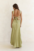 Song Of The Sky Plisse Maxi Dress Green