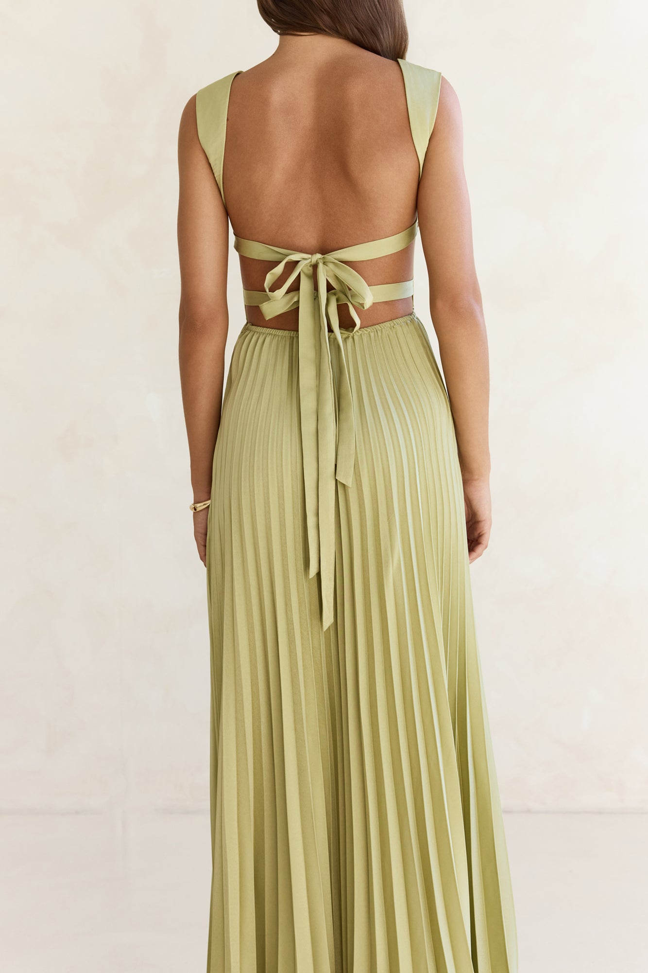 Song Of The Sky Plisse Maxi Dress Green