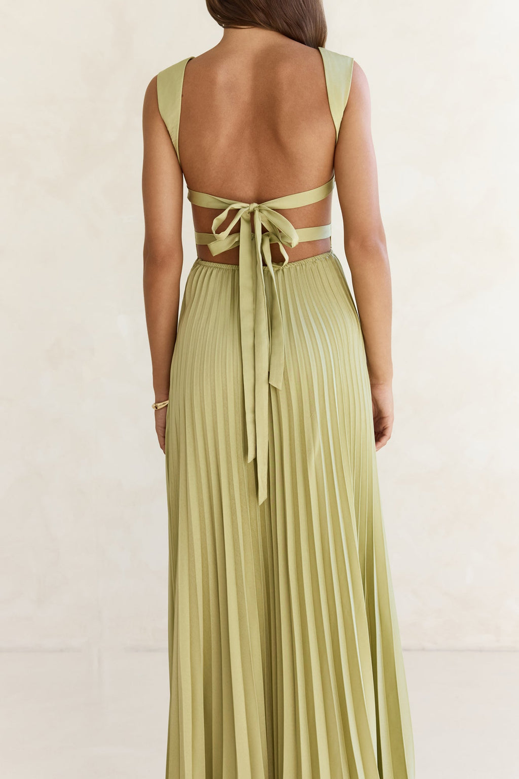 Song Of The Sky Plisse Maxi Dress Green