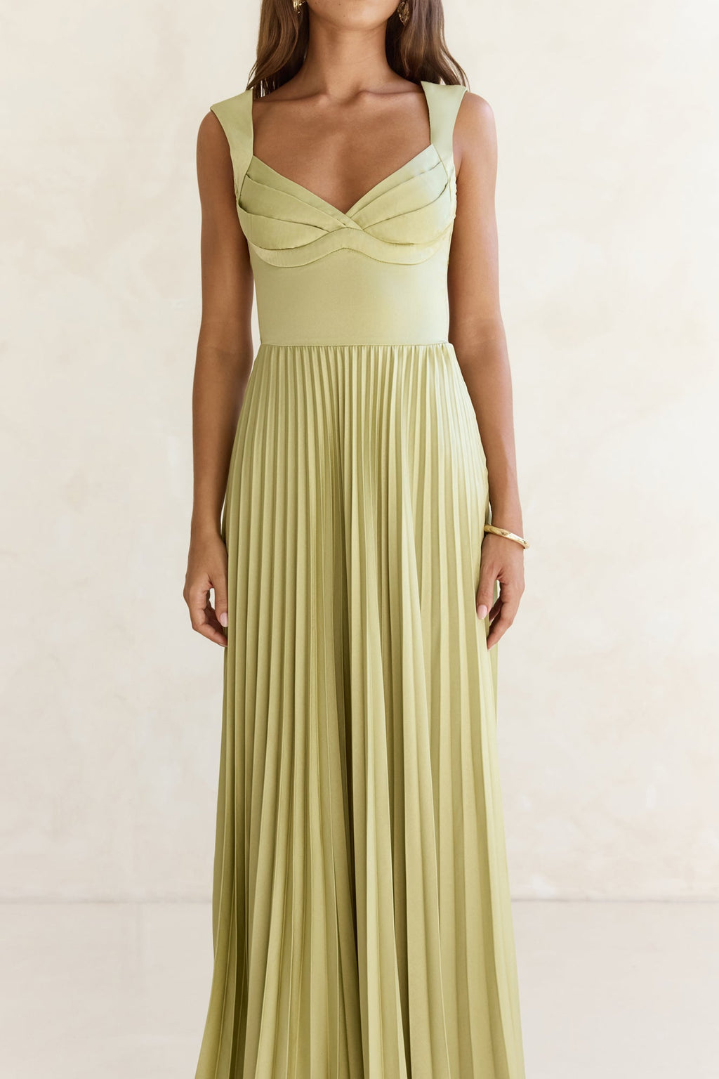 Song Of The Sky Plisse Maxi Dress Green