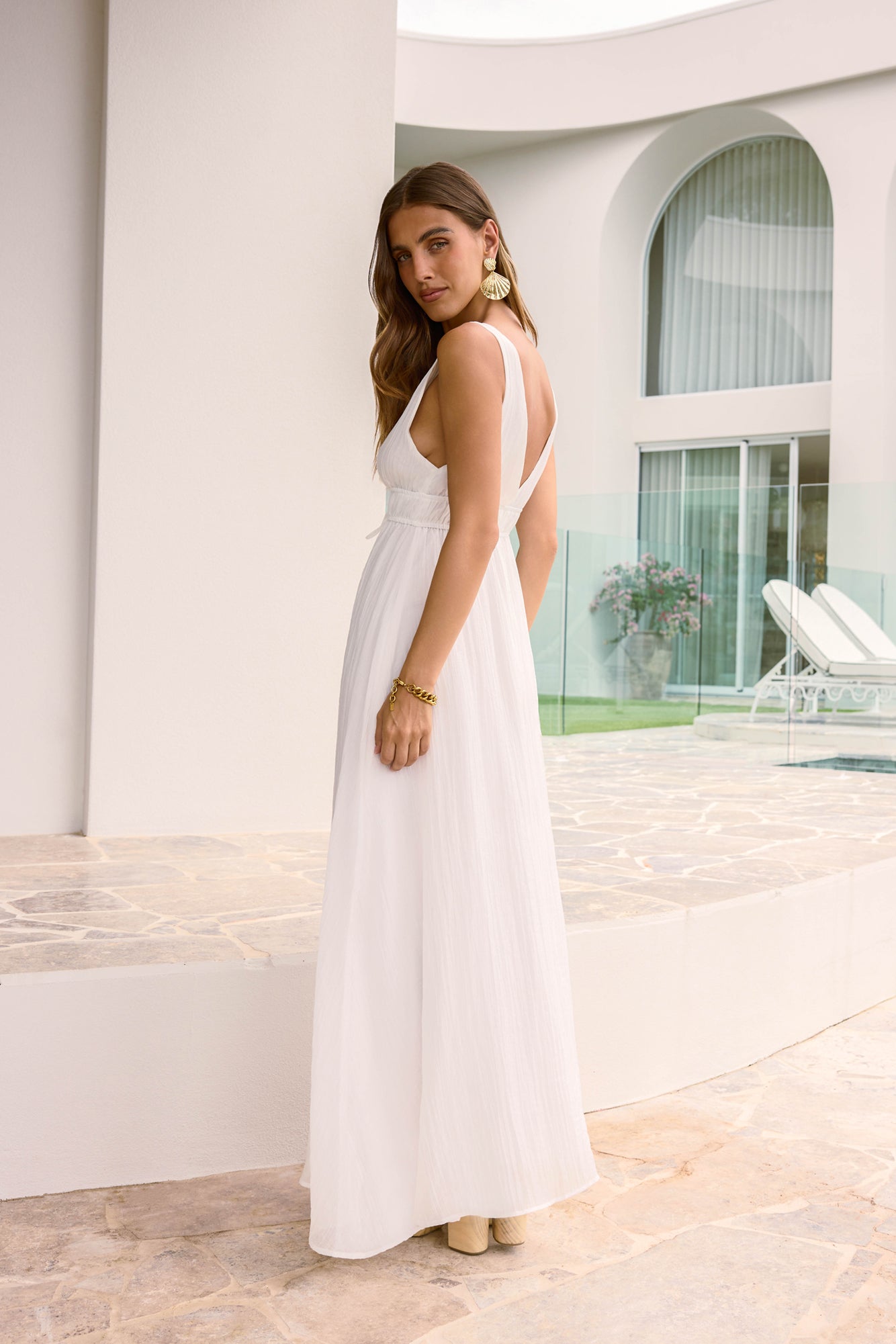 Morning Sun Maxi Dress White