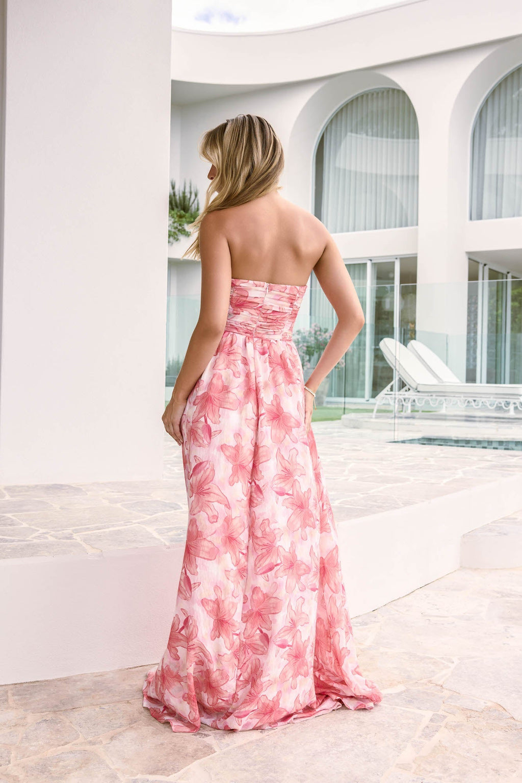 Dainty Events Strapless Maxi Dress Pink