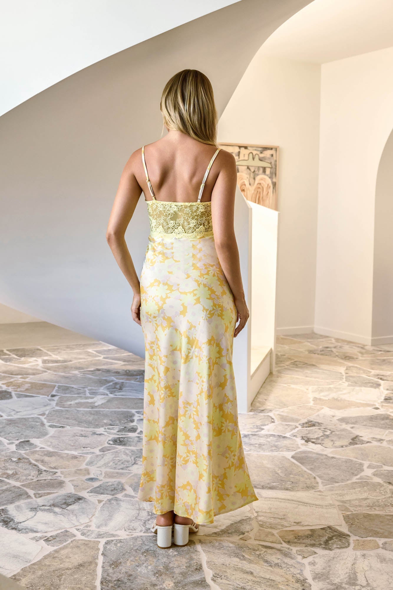 Main Character Satin Maxi Dress Yellow