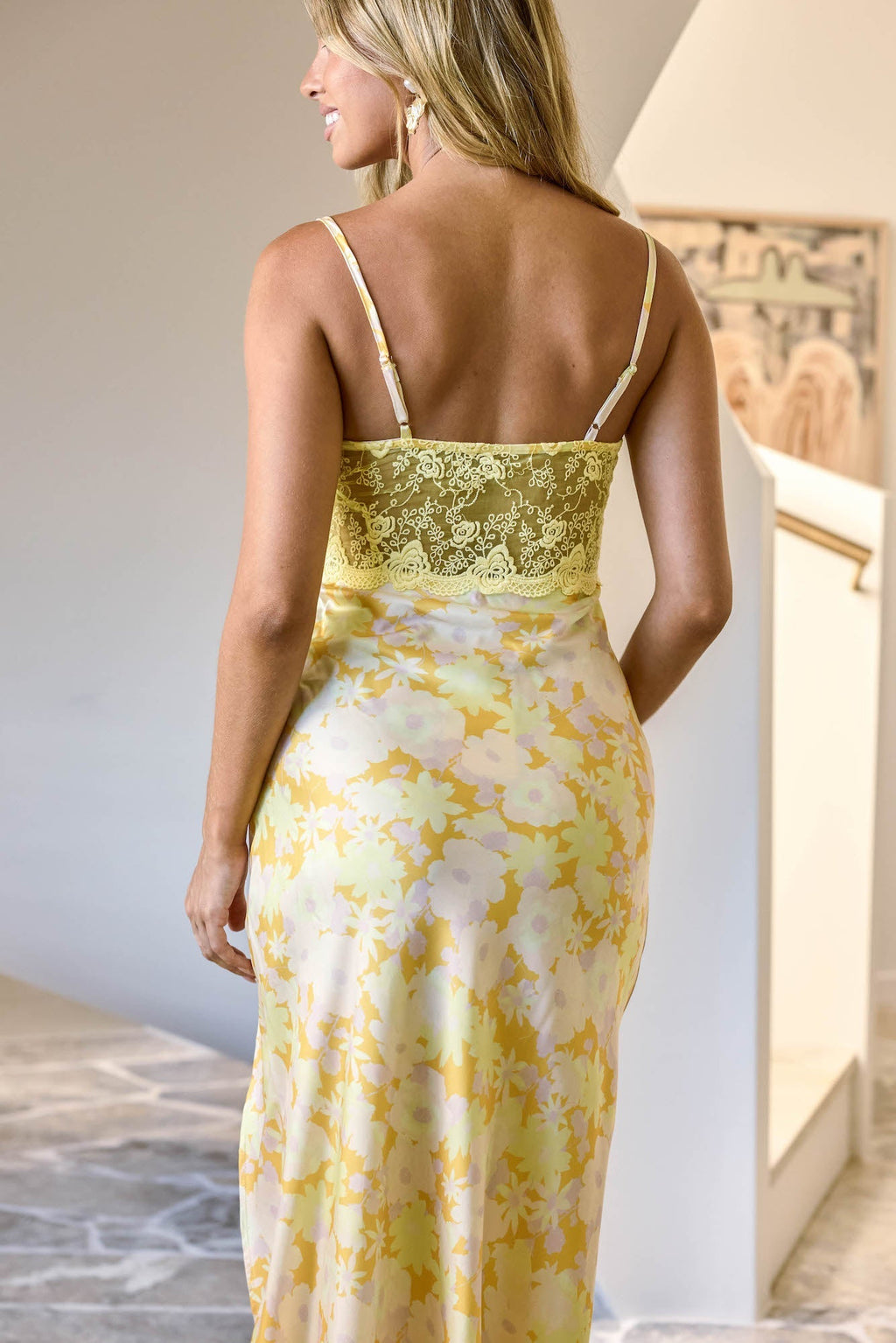 Main Character Satin Maxi Dress Yellow