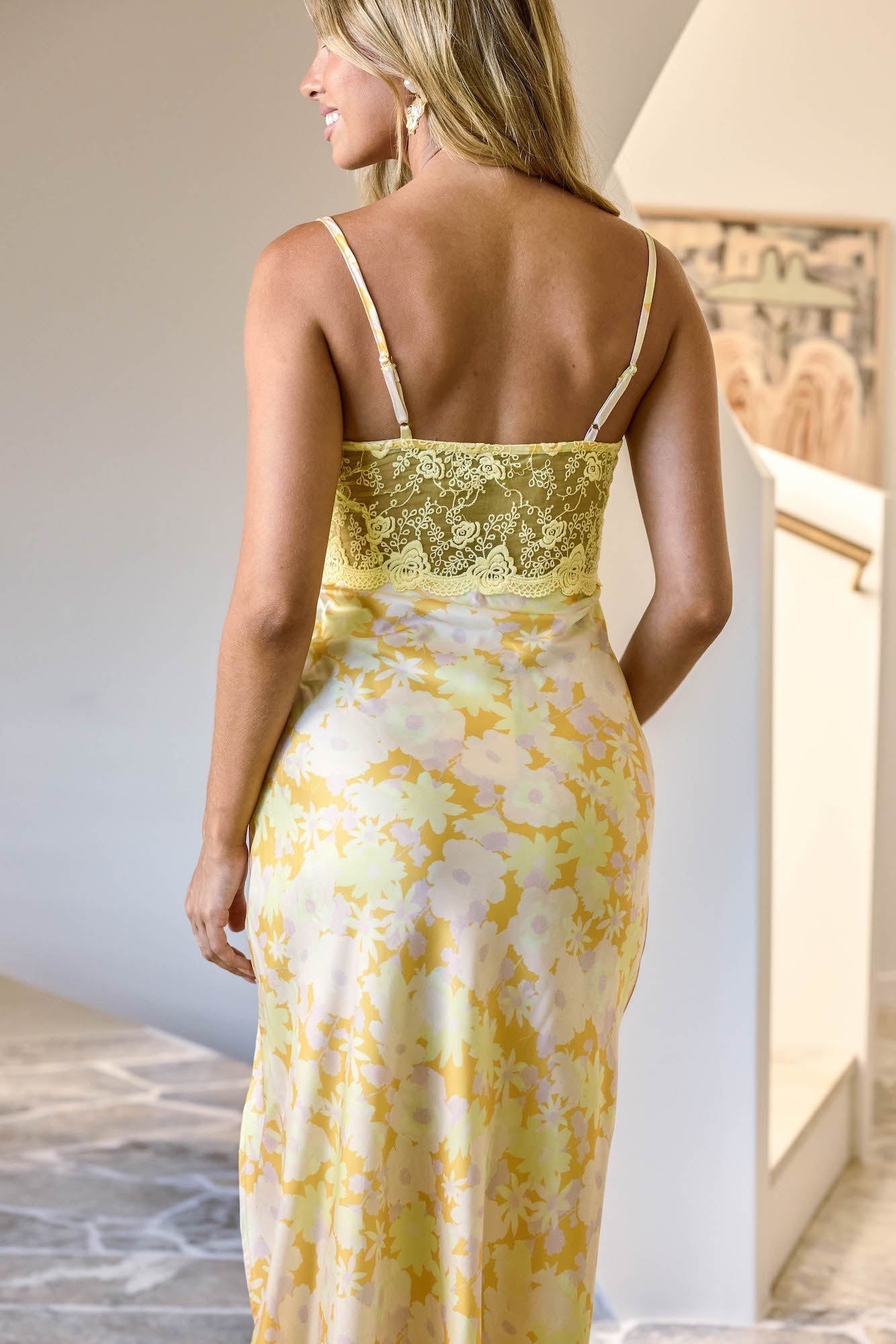 Main Character Satin Maxi Dress Yellow