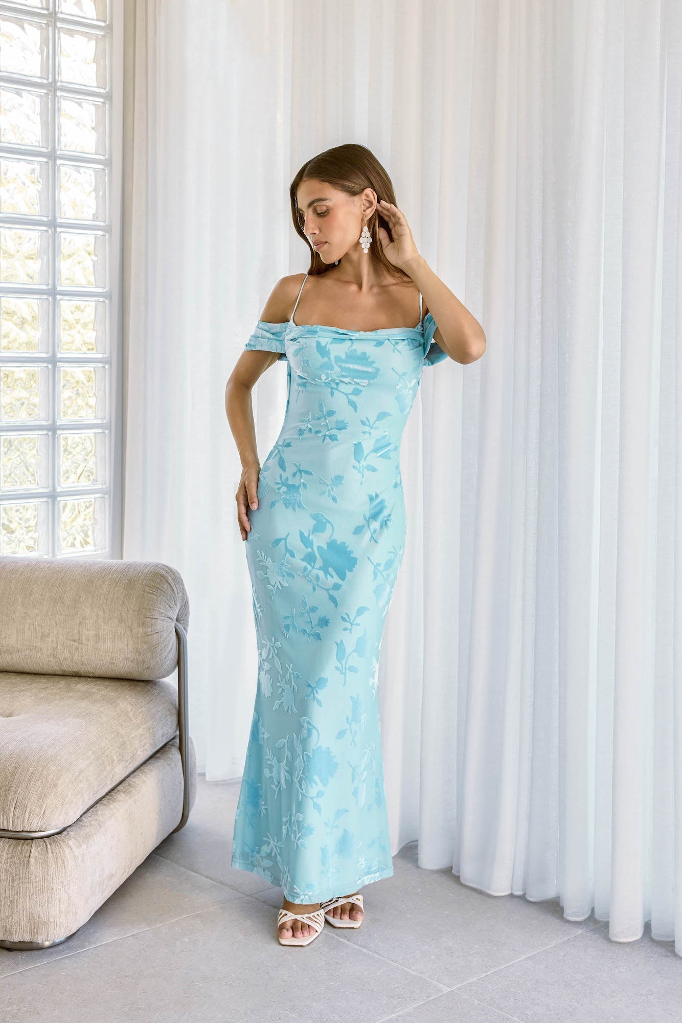 In The Front Maxi Dress Blue