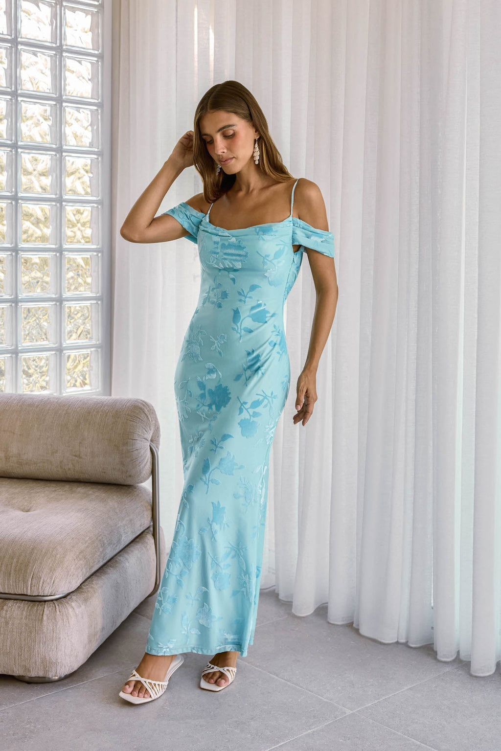 In The Front Maxi Dress Blue