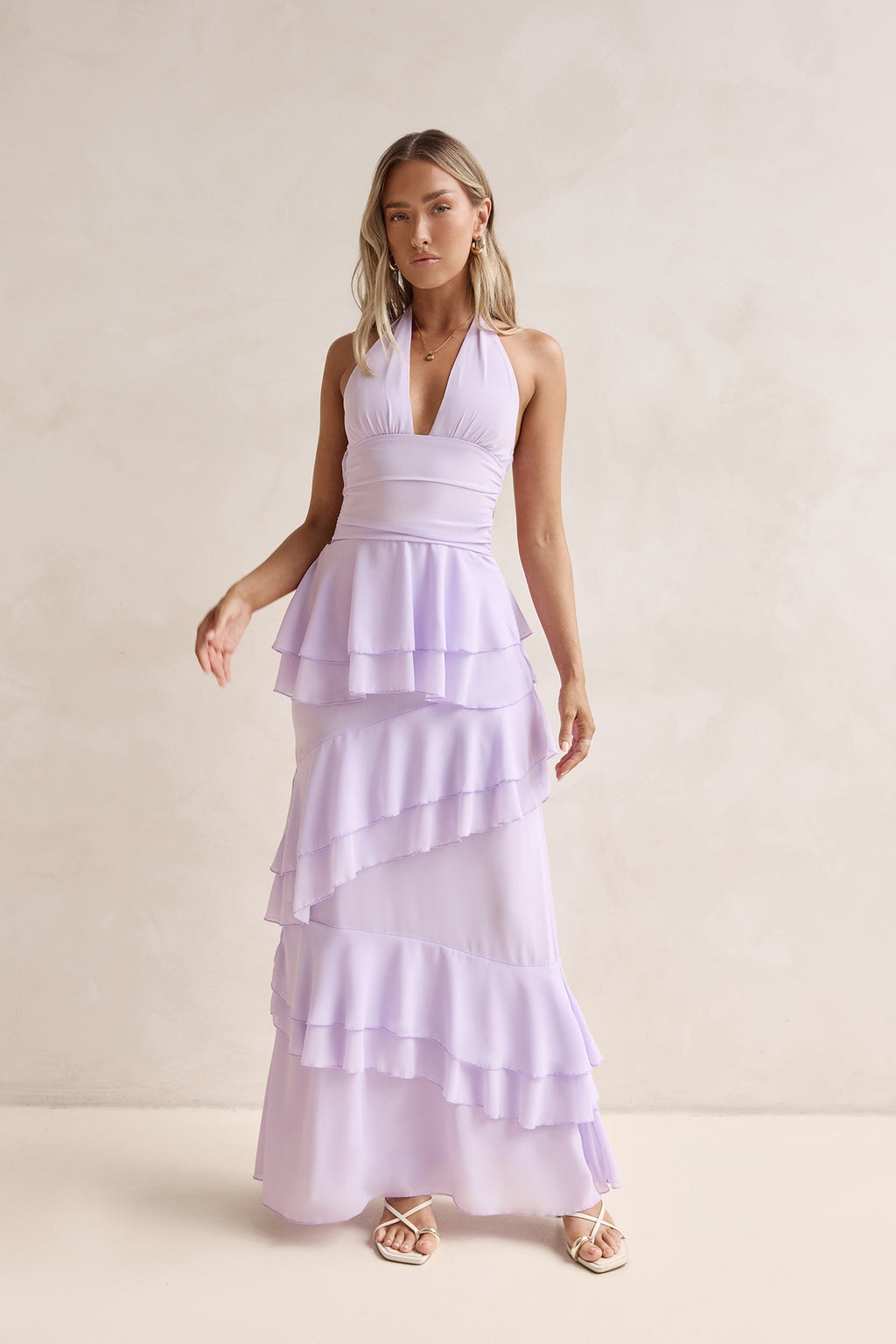 Path Of Fate Halter Maxi Dress Lilac