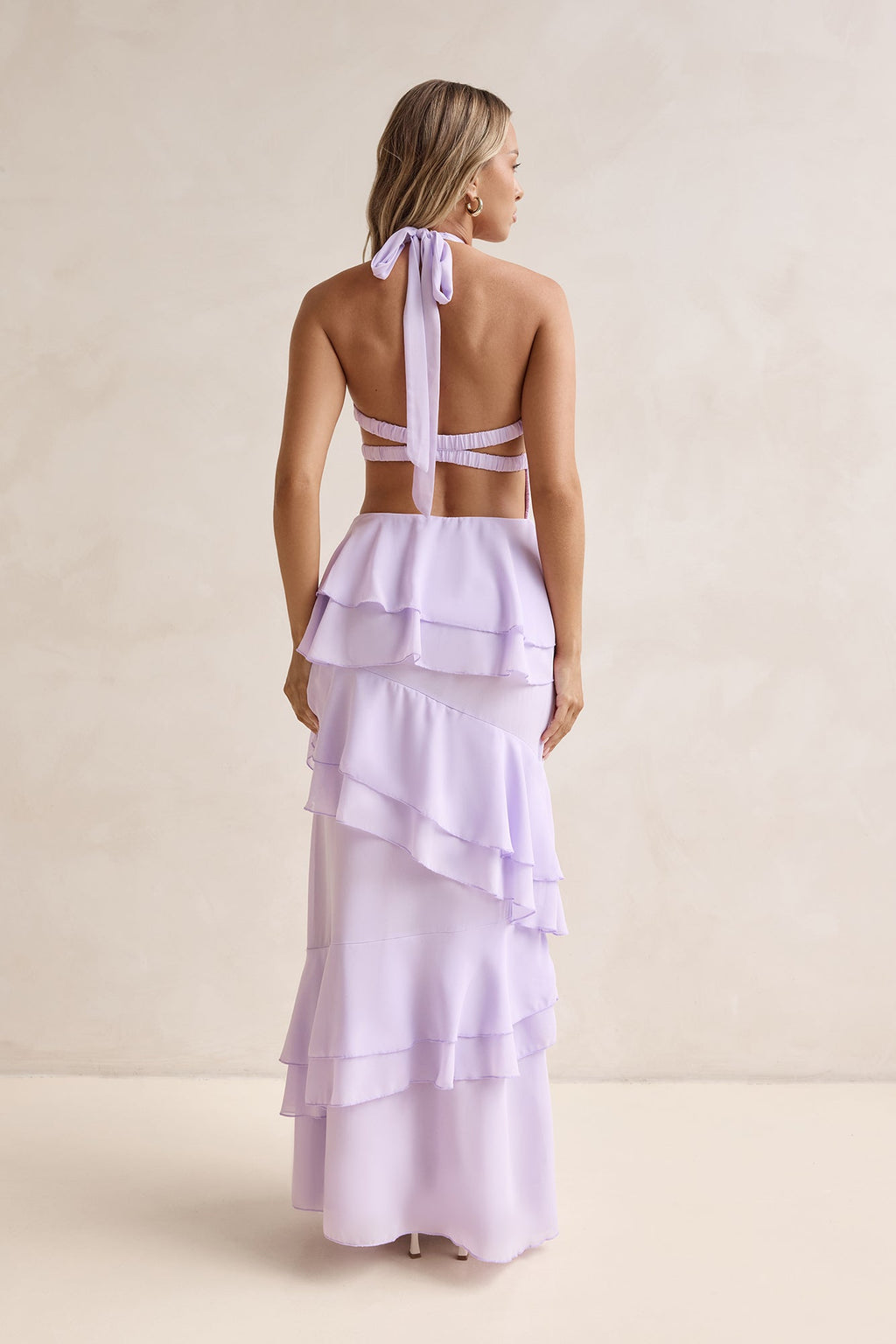 Path Of Fate Halter Maxi Dress Lilac