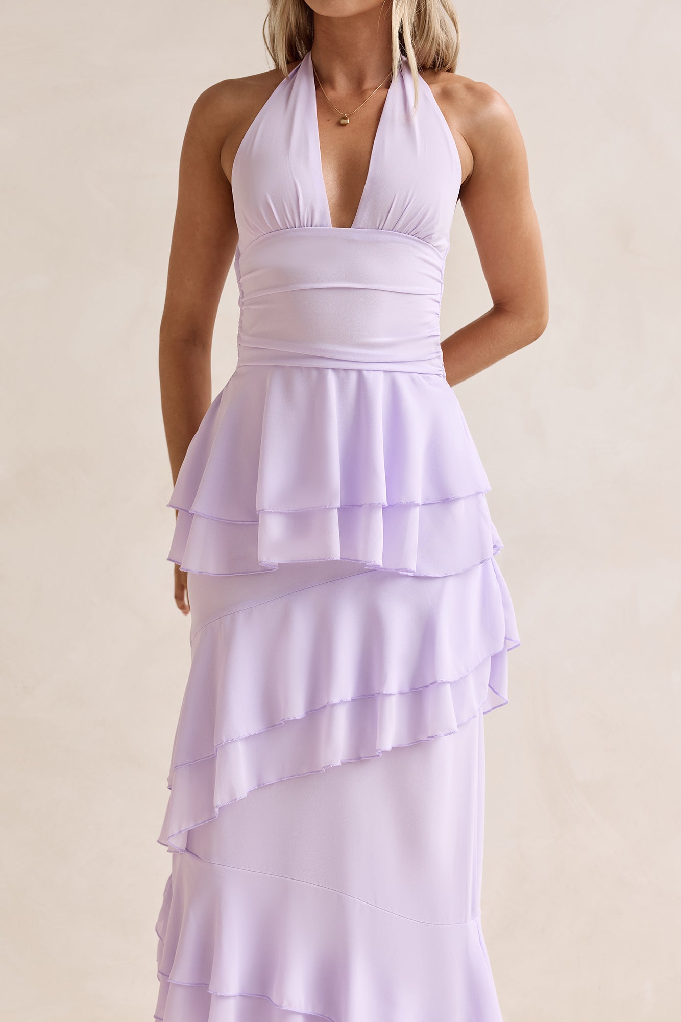 Path Of Fate Halter Maxi Dress Lilac