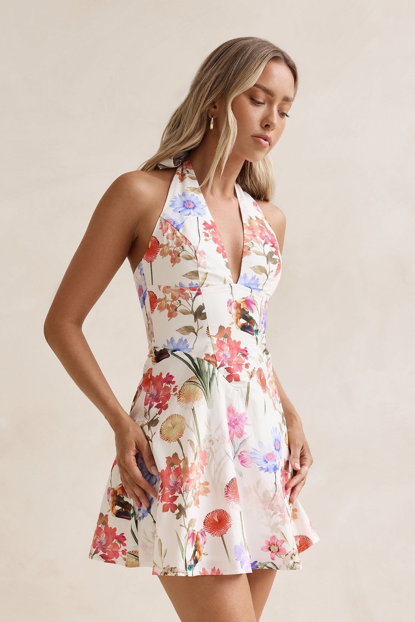 Wildflowers Halter Mini Dress Multi